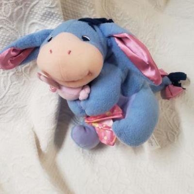 Eyeore and Piglet Winnie the Pooh Plush rattle 8" approx