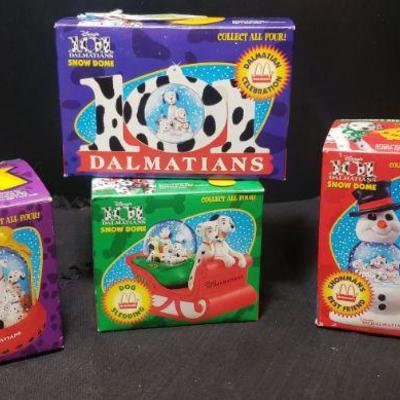 Disney Dalmations Snow Globe Domes Set of 4