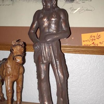 INDIAN  STATUE OF YOUNG BRAVE 