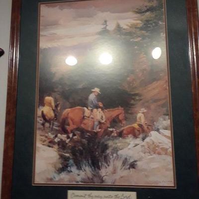 COWBOY PRINT BY H ROGERS "COMMIT TO THE WAY OF THE LORD"
