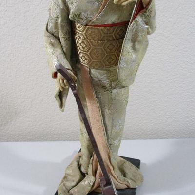 Antique Japanese Geisha Doll with Guitar 