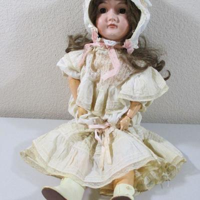 Antique German 1900's Doll Big Glass Eyes # 169 Mold 24"