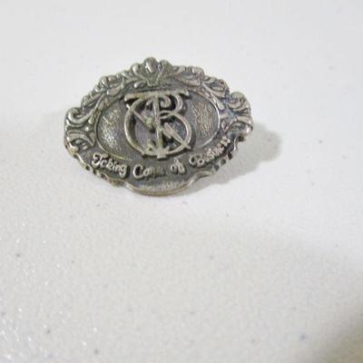 Vintage TCB Elvis Sterling Pin 1" 