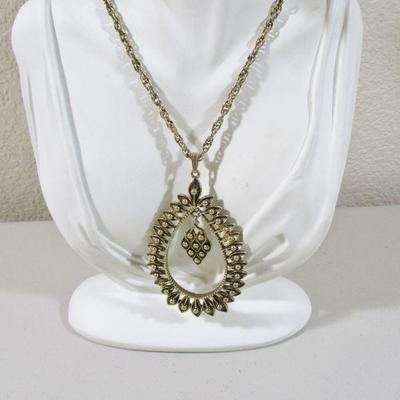 Fashion Couture Runway Beaded Heavy Teardrop Chain 11"