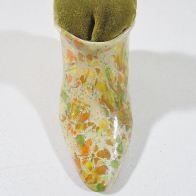 Antique/Vintage Pin Cushion Shoe 3" Porcelain 