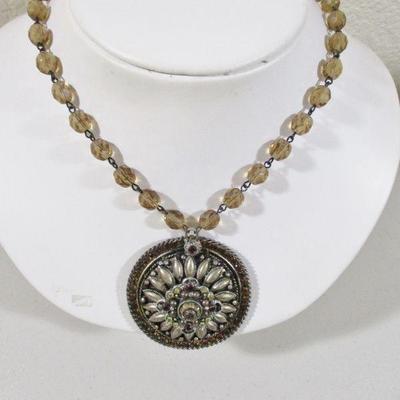 1980's Faith Antique Amber Faith Choker /Necklace 