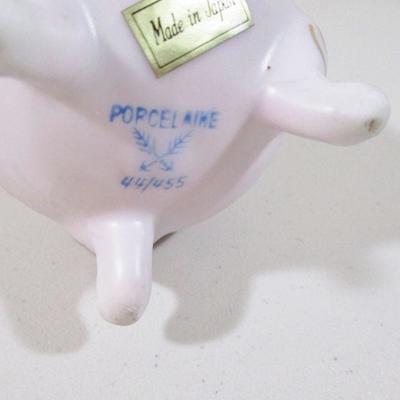 Antique/Vintage Porcelain lot of two Eggs Signed 4" Tall Pink Roses
