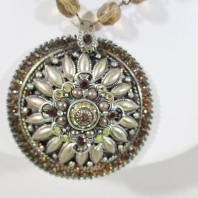 1980's Faith Antique Amber Faith Choker /Necklace 