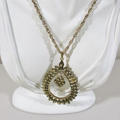 Fashion Couture Runway Beaded Heavy Teardrop Chain 11"
