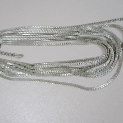 Vintage Silver Monet Multistrand 9-10" Drop Cleavage Choker/ Necklace 
