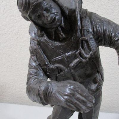 1988 Micheal Garman Pilot Statue Signed 12" 