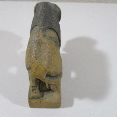 Quinton 1995 Buffalo Stone Statue signed 4" 