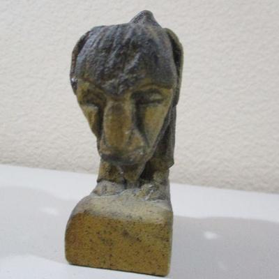 Quinton 1995 Buffalo Stone Statue signed 4" 