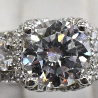 Sterling Silver & CZ Solitaire Ring - New