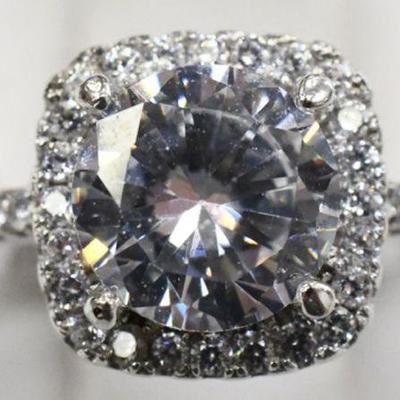 Sterling Silver & CZ Solitaire Ring - New