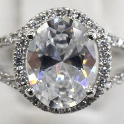 Sterling Silver & CZ Solitaire Ring - New