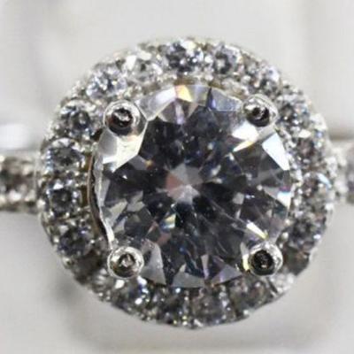 Sterling Silver & CZ Solitaire Ring - New