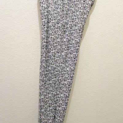 Halogen Pantsuit Paisley Black& White Jacket and Pants Size S