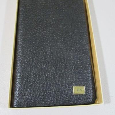 Buxton Billfold Box / Black Leather Bill fold with RSS  7"  