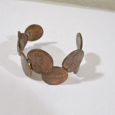 Copper Penny Bracelet 5" 1960's 
