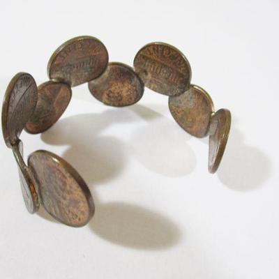 Copper Penny Bracelet 5" 1960's 