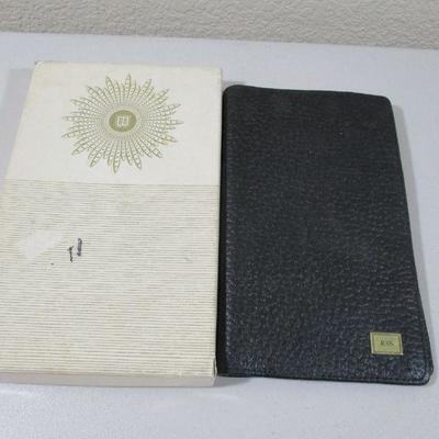 Buxton Billfold Box / Black Leather Bill fold with RSS  7"  