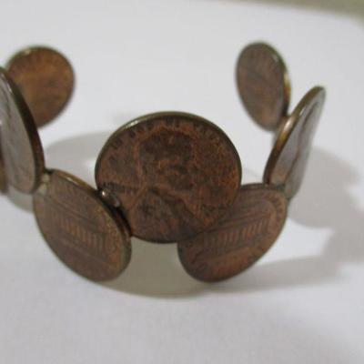 Copper Penny Bracelet 5" 1960's 