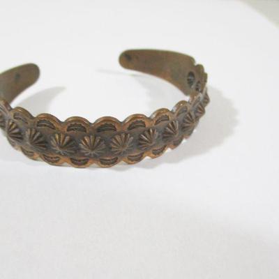 Vintage Copper Indian Bracelet 5" Round design