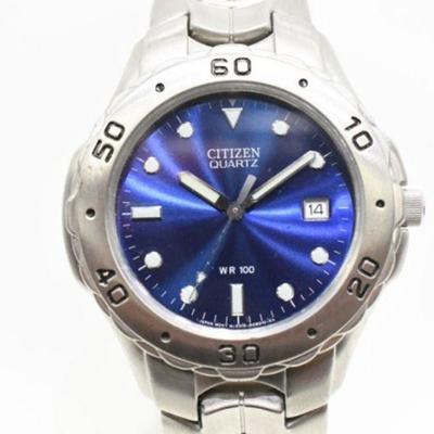 Citizen Men's WR-100 Sport Watch - Date on Dial. Stainless Steel 