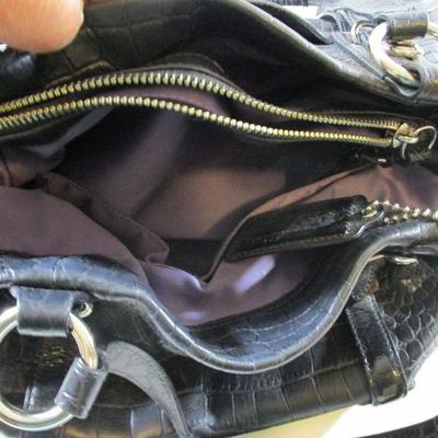 Med/Large Black Leather Coach Handbag Est 1941