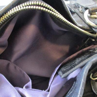 Med/Large Black Leather Coach Handbag Est 1941