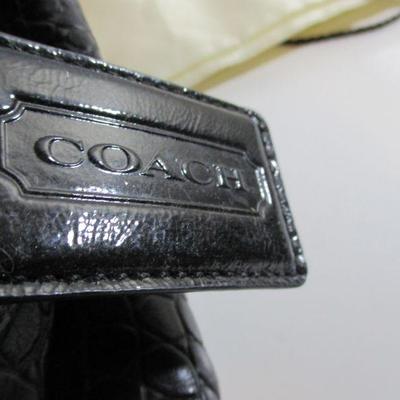 Med/Large Black Leather Coach Handbag Est 1941