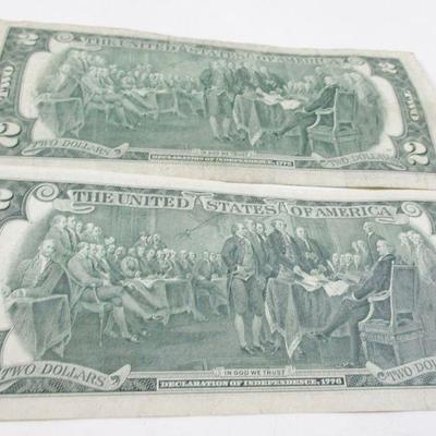 Lot of 2 Two Dollar Bills -1976 Series  Washington D.C.