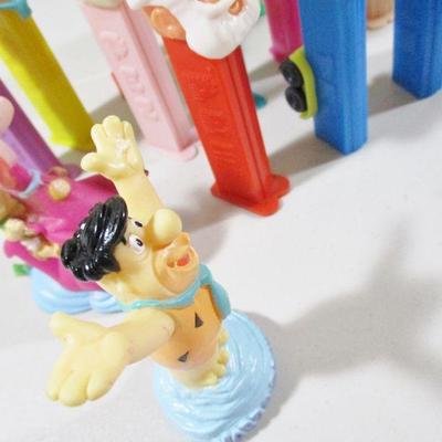 Large Lot of Pez  and rubber Flintstones Chracters 