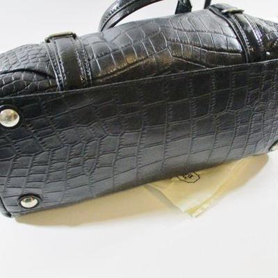 Med/Large Black Leather Coach Handbag Est 1941
