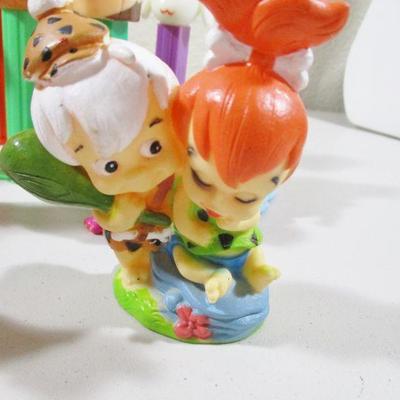 Large Lot of Pez  and rubber Flintstones Chracters 