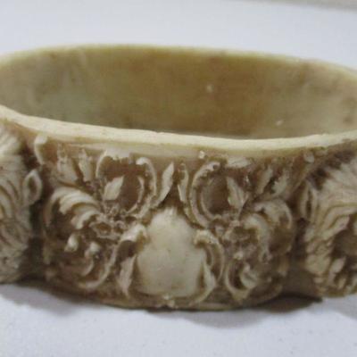 Vintage Resin Lion Head Trinket Box 