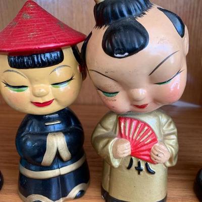 Set of 5 Asian Bobble Heads
