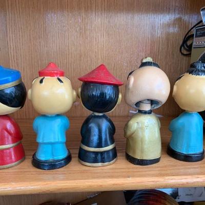 Set of 5 Asian Bobble Heads