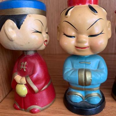 Set of 5 Asian Bobble Heads