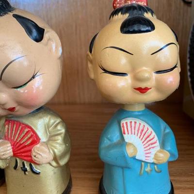Set of 5 Asian Bobble Heads