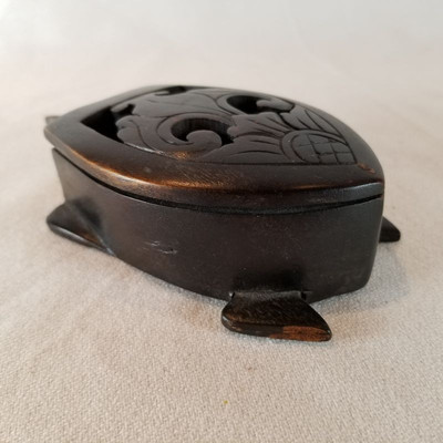 Carved Wood Turtle Box
