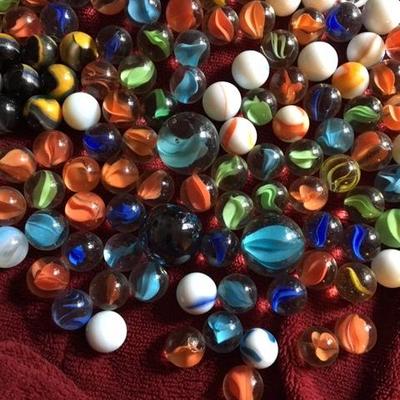 3 lbs of Marbles-Lots of Cat Eyes/ 8 to 10 Slits, Peltier, German, Akro Agate, Vintage Alley Agate, Jabo's  & etc.