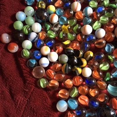 3 lbs of Marbles-Lots of Cat Eyes/ 8 to 10 Slits, Peltier, German, Akro Agate, Vintage Alley Agate, Jabo's  & etc.