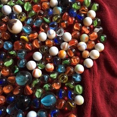 3 lbs of Marbles-Lots of Cat Eyes/ 8 to 10 Slits, Peltier, German, Akro Agate, Vintage Alley Agate, Jabo's  & etc.