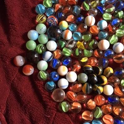 3 lbs of Marbles-Lots of Cat Eyes/ 8 to 10 Slits, Peltier, German, Akro Agate, Vintage Alley Agate, Jabo's  & etc.