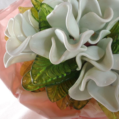 Bouquet of Glass Flowers and Leaves