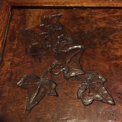 English Oak Circa 1890-1900.Handmade with each section a different flower (Appraisal Value of $400-600.)