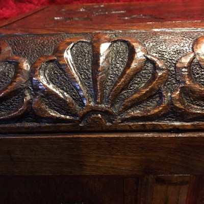 English Oak Circa 1890-1900.Handmade with each section a different flower (Appraisal Value of $400-600.)