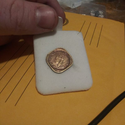 1944 1/2 Anna. India Coin 